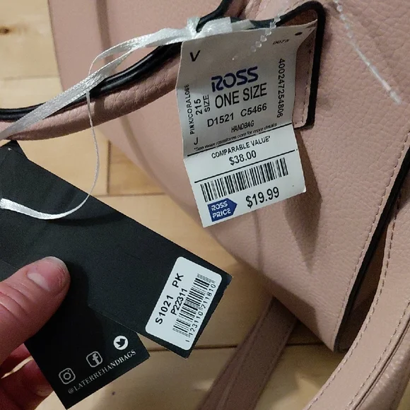 La Terre Blush Pink Satchel with Top Handles NWT - Picture 5 of 5